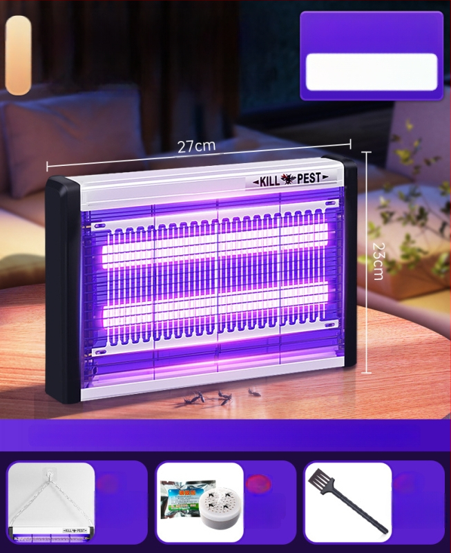 Nástenná LED lampa na komáre s prilákaním svetlom a elektrošokom, hliníková sieť, vhodná pre 61 m² a viac, 2-ročná záruka