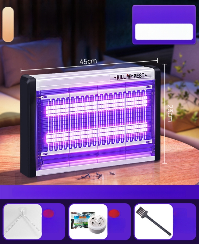 Nástenná LED lampa na komáre s prilákaním svetlom a elektrošokom, hliníková sieť, vhodná pre 61 m² a viac, 2-ročná záruka