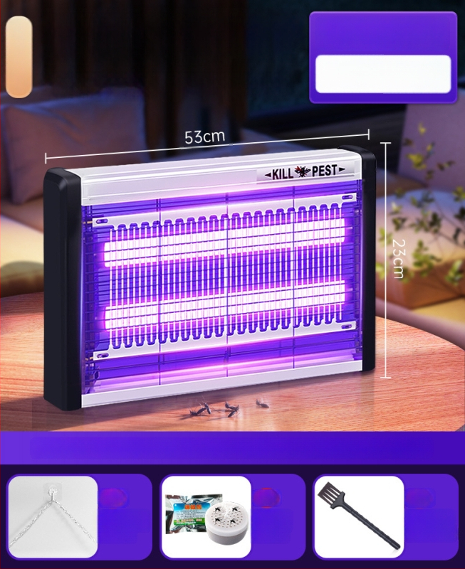 Nástenná LED lampa na komáre s prilákaním svetlom a elektrošokom, hliníková sieť, vhodná pre 61 m² a viac, 2-ročná záruka