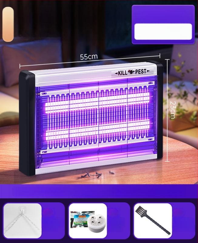 Nástenná LED lampa na komáre s prilákaním svetlom a elektrošokom, hliníková sieť, vhodná pre 61 m² a viac, 2-ročná záruka