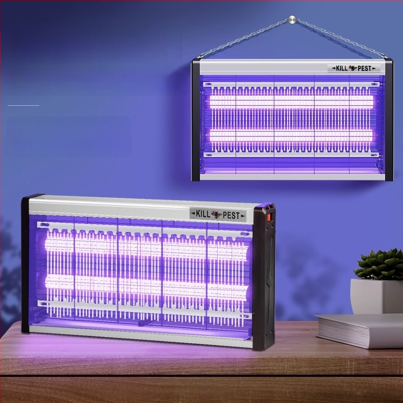 Nástenná LED lampa na komáre s prilákaním svetlom a elektrošokom, hliníková sieť, vhodná pre 61 m² a viac, 2-ročná záruka