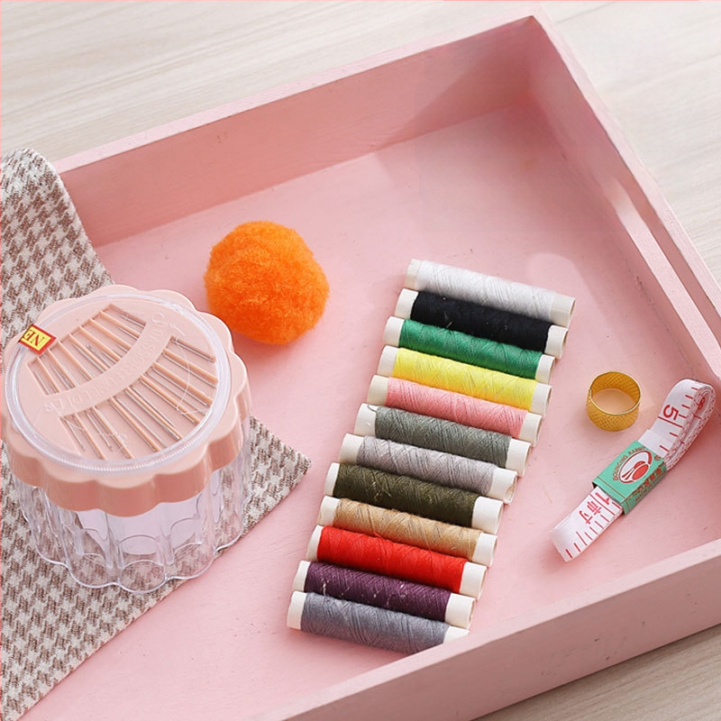 Šijací box s thimble setom, nástroje pre cross-stitch, prenosné, mini skladovanie