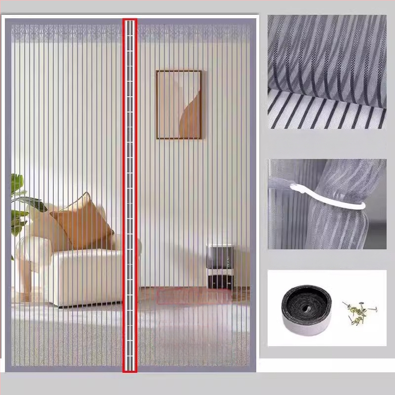 Sieťová dverová záves do spálne, moderný minimalistický štýl, vzor rastlín