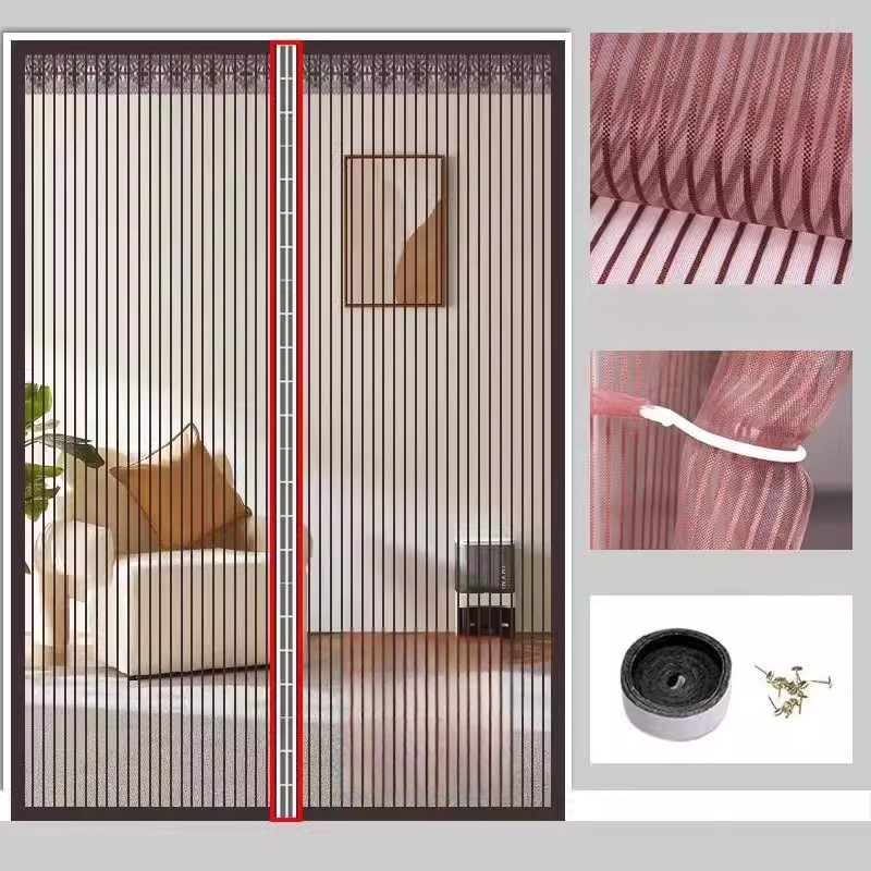 Sieťová dverová záves do spálne, moderný minimalistický štýl, vzor rastlín