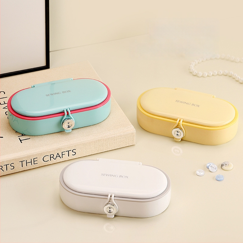 Magnetická krabička na ihly a niť, vlastnoručne navrhnutá, prenosný šijací set, plastová krabička, 144 kusov, ľahký luxusný štýl, prispôsobiteľné