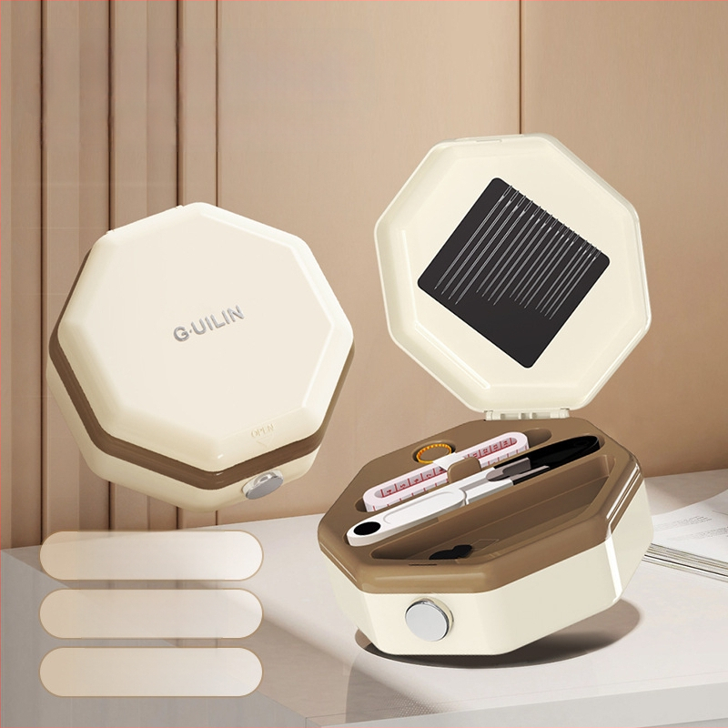 Prenosná vrecková súprava na šitie s plastovým puzdrom, 60 kusov, jednoduchý dizajn