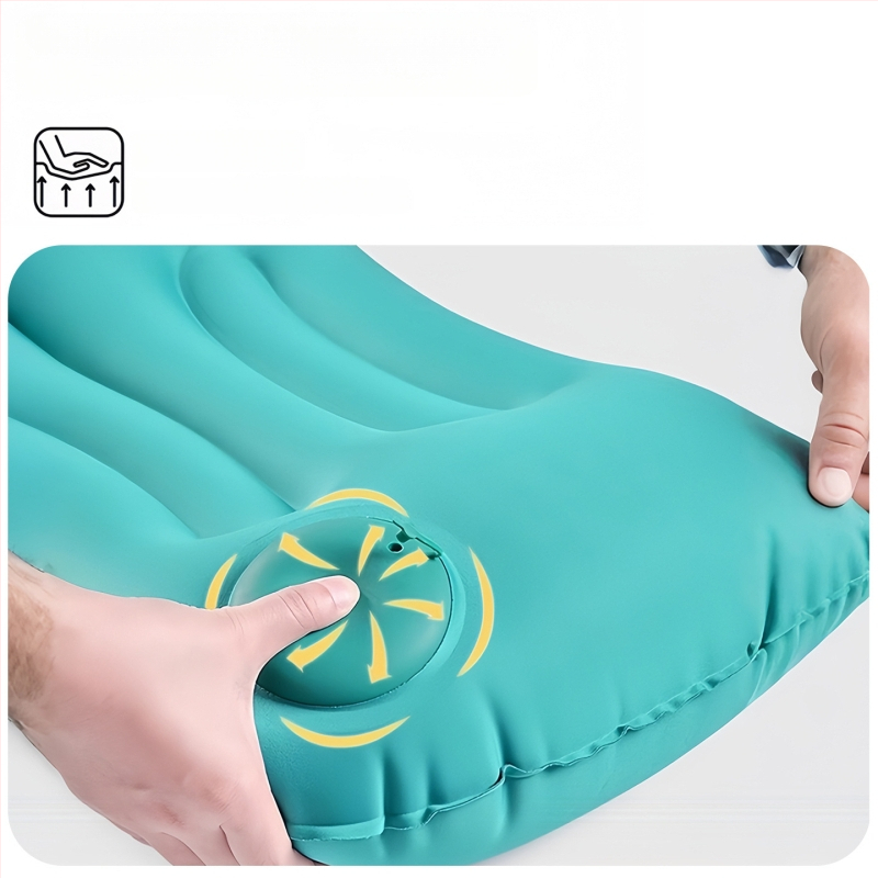 Nafukovací cestovný vankúš s oporou bedra, skladací, 122 g, hrubší vzdušný vankúš