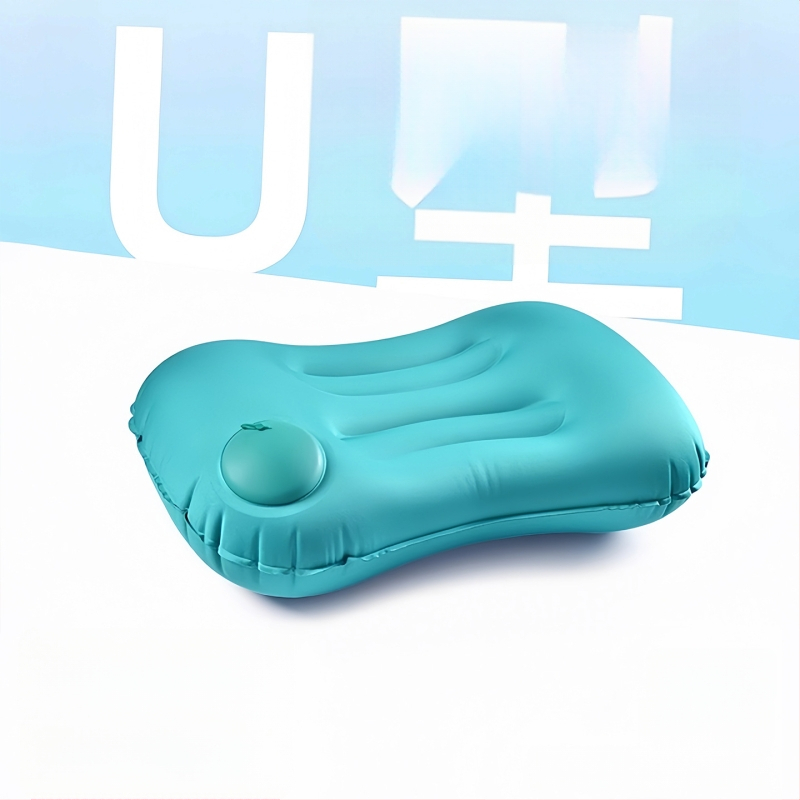 Nafukovací cestovný vankúš s oporou bedra, skladací, 122 g, hrubší vzdušný vankúš