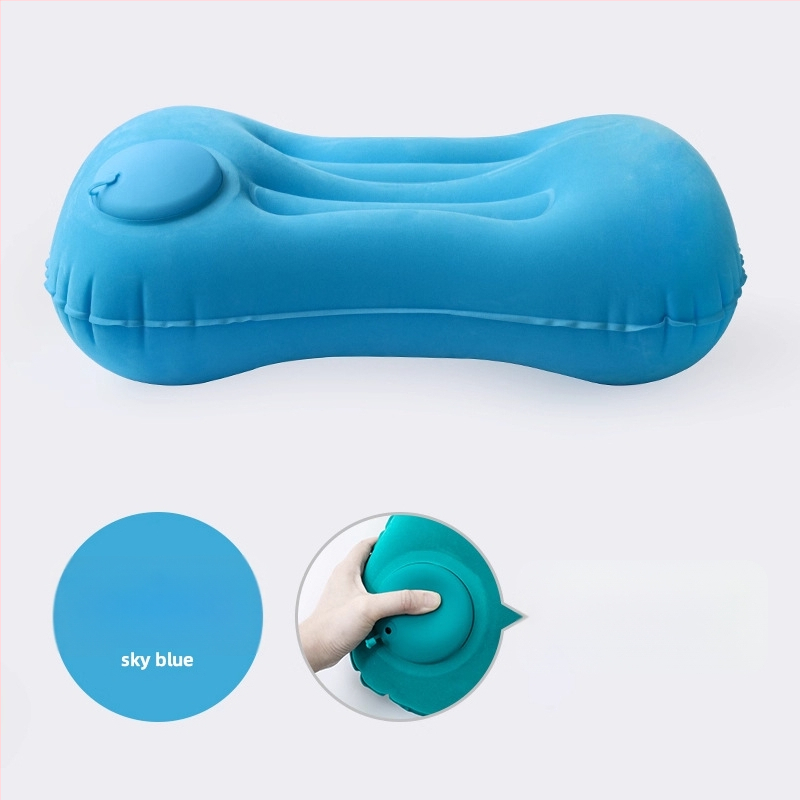 Nafukovací cestovný vankúš s oporou bedra, skladací, 122 g, hrubší vzdušný vankúš