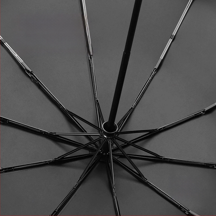 Automatický skladací dážďnik s 10-rebrovým vláknovým rámom, 190T látka, UPF50+ ochrana, tlač loga