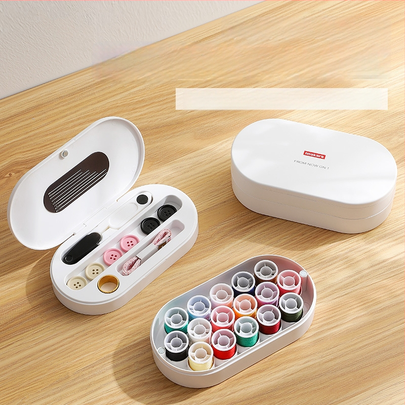  Magnetická kazeta na ihly a niť, prenosný vreckový štýl, sada 84 kusov, materiály: ABS, magnet, lepiaci magnetický list