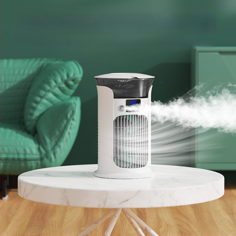 USB stolný chladič vzduchu s postrekom, 3-lopatkový DC kefový motor, 3 rýchlosti vetra, tichý chod <36 dB, 3.7V 5W