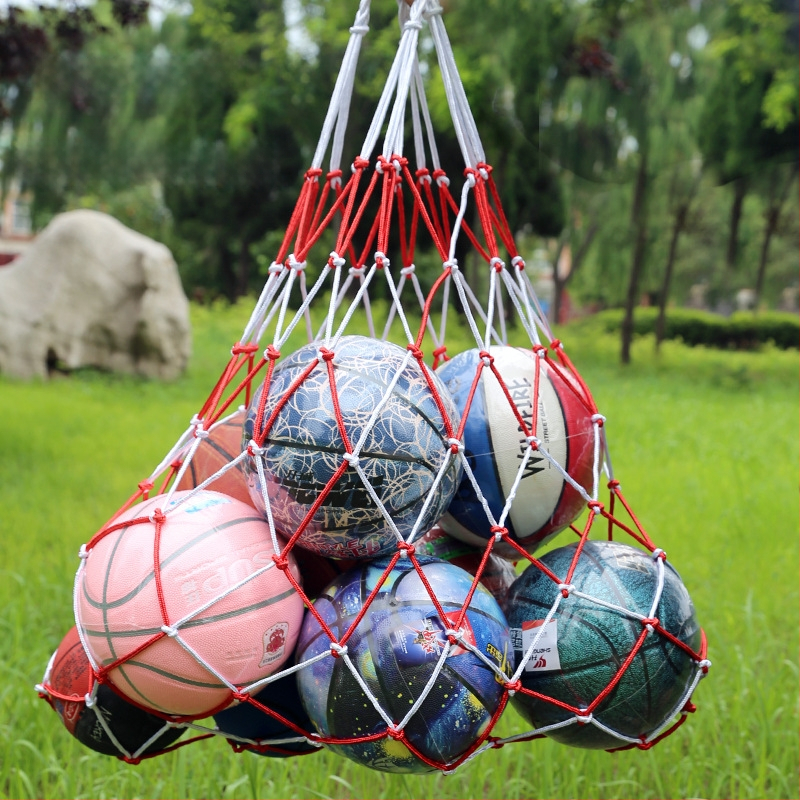 Veľká taška s kapsou na loptičky pre basketbal/volejbal/futbal; kapacita 10–20 loptičiek; prenosná sieťová kapsa; značka Aerobics; možnosť súkromnej značky