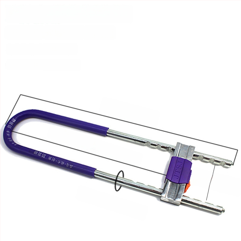 Zámka v tvare U na sklenené dvere, predĺžená, pre dvojité otvorenie posuvných dverí, proti krádeži, zliatina zinku, model 1, štýl nový čínsky štýl, vhodná do kancelárie a obchodu