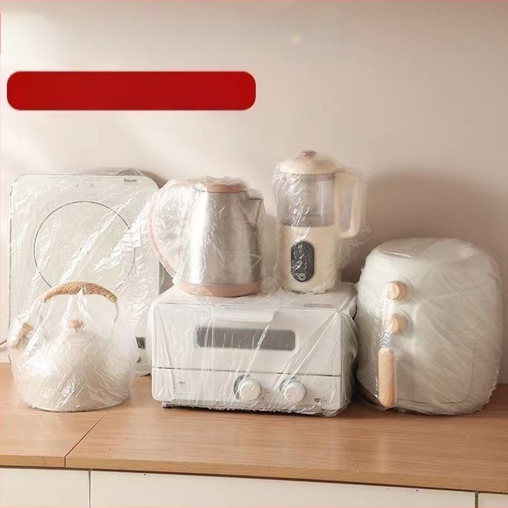 Jednorázový kryt proti prachu pre univerzálny typ kuchynskej fritézy, priehľadný materiál, elastický pás, dvojbalenie, odolný voči teplote -60°C až 140°C