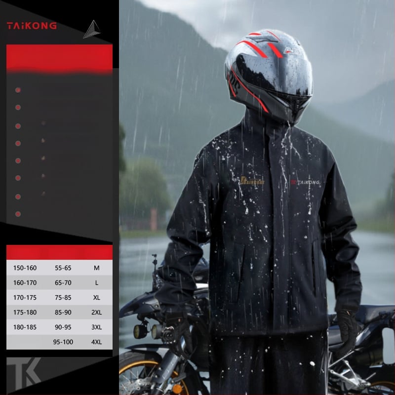 Rozdelený set dažďového plášťa na motocykel – PVC vrstva; hrubá tkanina Chunya