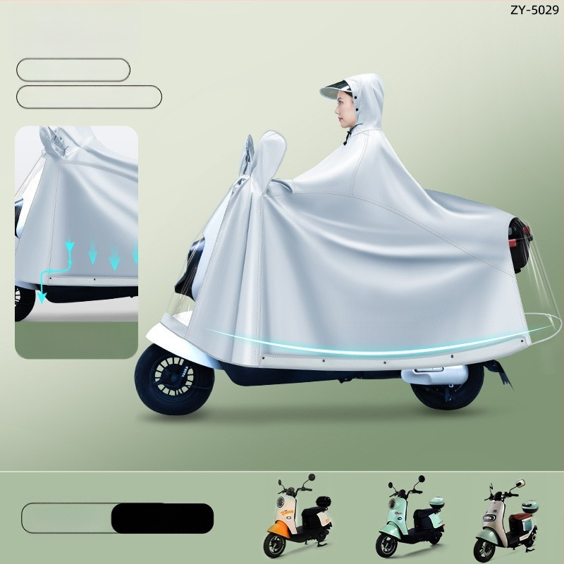 Celotelesný dažďový plášť pre motorku/elektrický skúter, Oxford látka, PVC vodotesný vrstva, hrubý štýl, 22 denier, Model ZY-5029