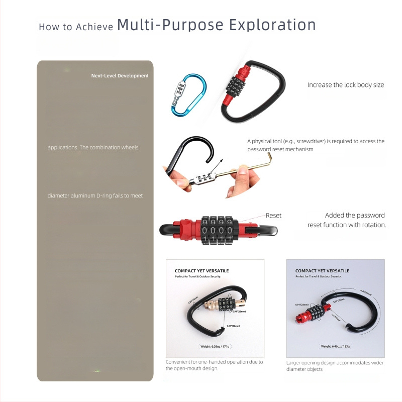 Mechanický zámok s kódom pre košík na prilbu bicykla – séria 10, materiál: železo/zinkový kov/ABS, hrúbka zámovej tyčky 10 mm, vzdialenosť tyčí 75 mm