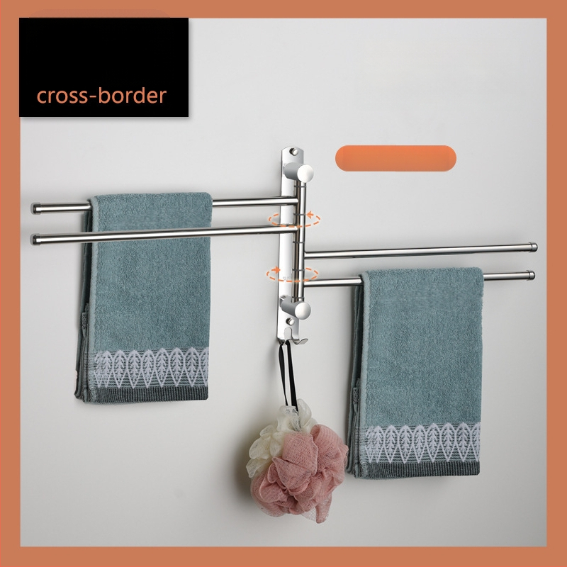 Držiak na uteráky z nehrdzavejúcej ocele, otočný, bez vŕtania, skladovací viacfunkčný, nosnosť 10 kg