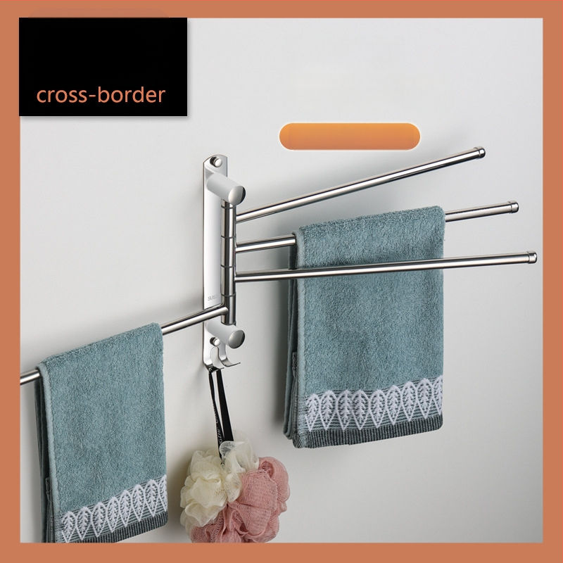 Držiak na uteráky z nehrdzavejúcej ocele, otočný, bez vŕtania, skladovací viacfunkčný, nosnosť 10 kg