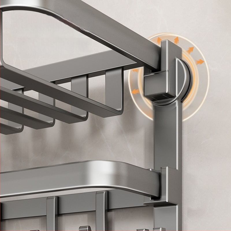 Nástenný vešiak na uteráky so saciovacími zátkami, z kovu, nosnosť 5 kg, 1 riadok, moderný minimalistický štýl, bez vŕtania