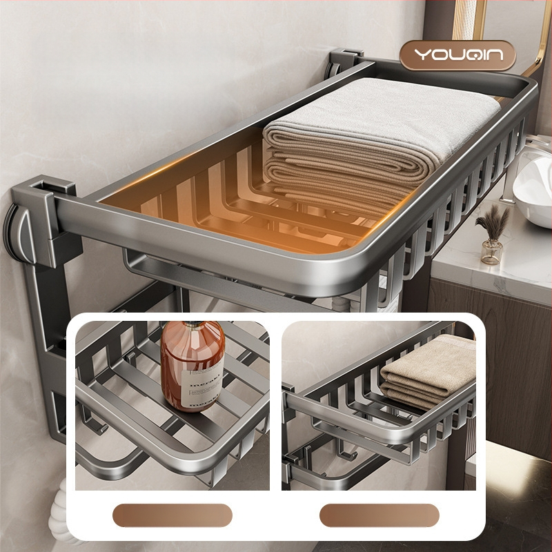 Nástenný vešiak na uteráky so saciovacími zátkami, z kovu, nosnosť 5 kg, 1 riadok, moderný minimalistický štýl, bez vŕtania