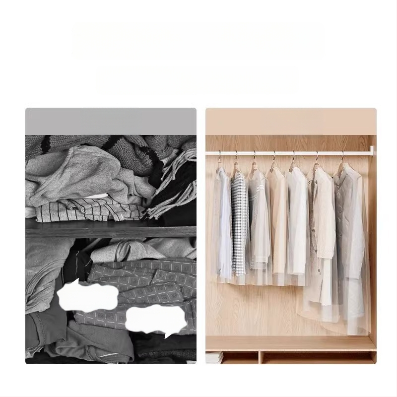 Ochranný obal proti prachu na oblečenie, PVC zosilnené, priehľadný, vhodný pre kabáty, bundy a obleky, domáce použitie