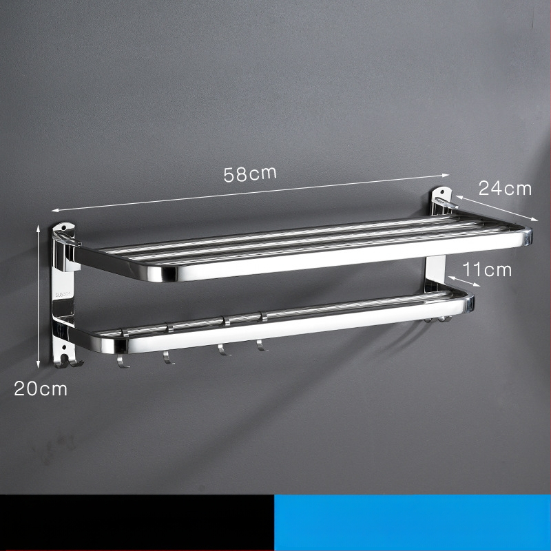 Stojan na uteráky z nerezovej ocele 304, na stenu, model YFN-001, nosnosť 20–25 kg, jedno poschodie, povrch: práškové lakovanie a leštenie