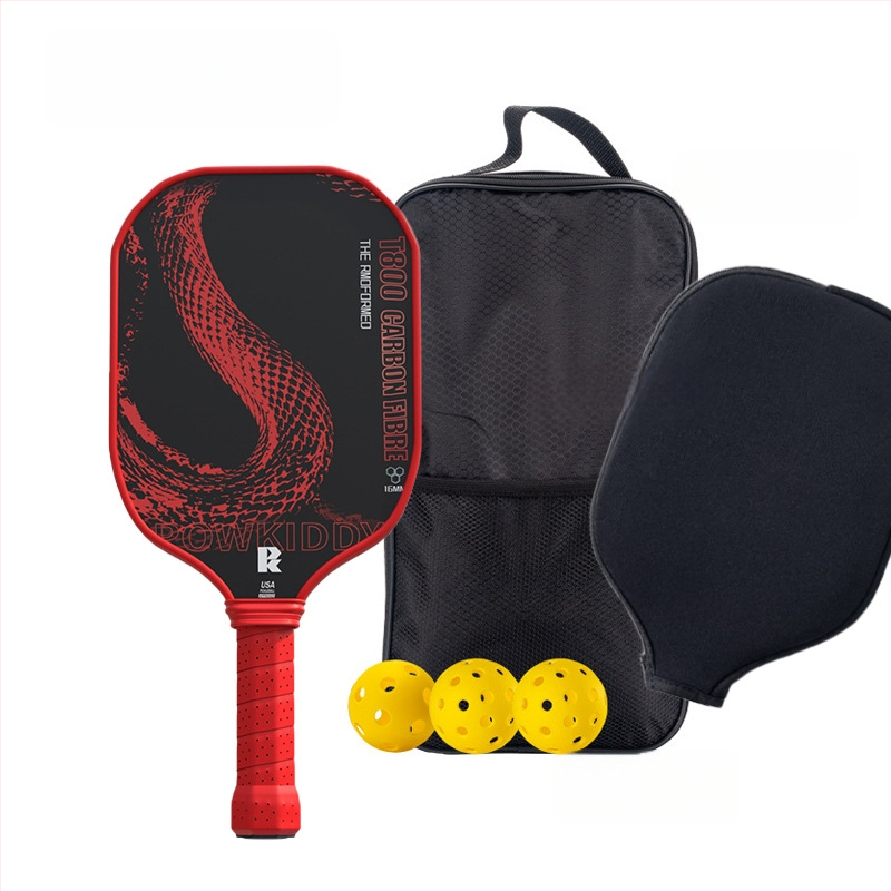 Pickleball raketės komplektas su stiklo pluošto rėmu, svoris 95–100 g, rankenos storis G5, tinkamas pradedantiesiems ir vidutiniams žaidėjams