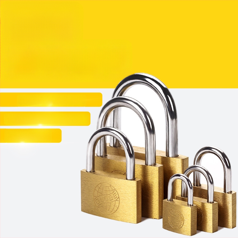 Meďový visací zámok, model G-type, materiál meď, štýl moderný minimalistický, vhodný pre skrinky v spálni, dvere miestnosti a kovové dvere