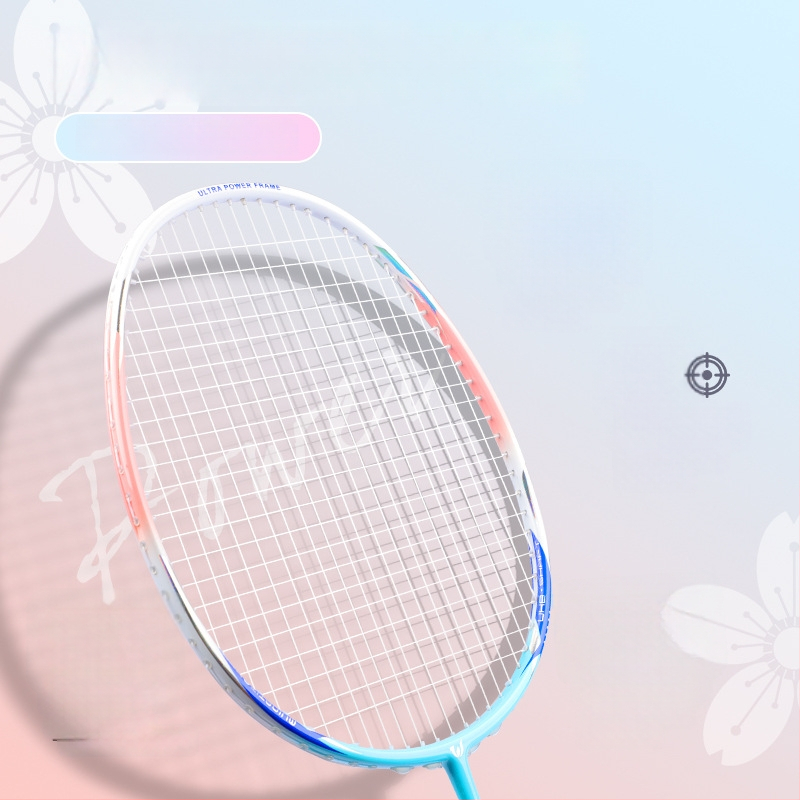 WITESS badmintonireket süsinikkiust raamiga, kaal 80–84 g, nailonist stringid, sirge telg, käepide G5, sobib badmintonile ja tennisile, treeninguks