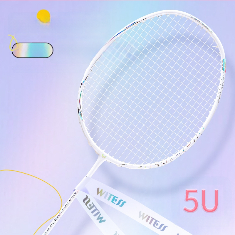 Badmintoni reket meestele ja naistele, süsinikkiust raam, kaal 80–84 g, käepideme paksus G4, otsene löök, nailonist stringid