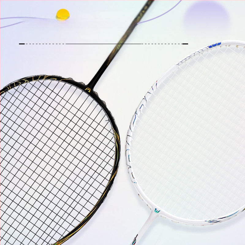 Badmintoni reket meestele ja naistele, süsinikkiust raam, kaal 80–84 g, käepideme paksus G4, otsene löök, nailonist stringid
