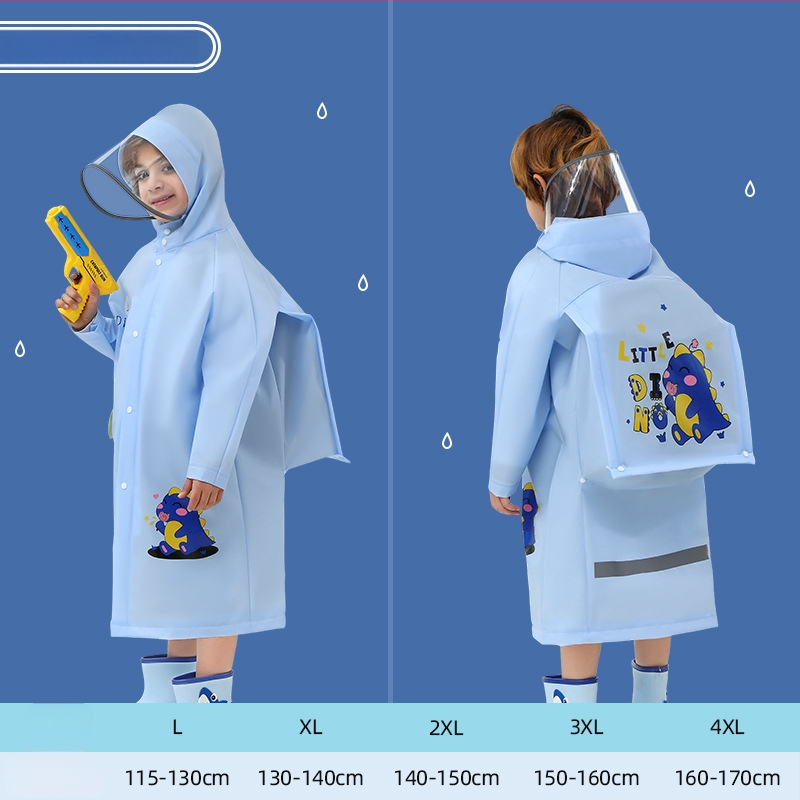 Detský dažďový pončó z EVA materiálu, cartoon štýl, viacúčelové dažďové pončo pre deti, konvenčná hrúbka, bez impregnácie