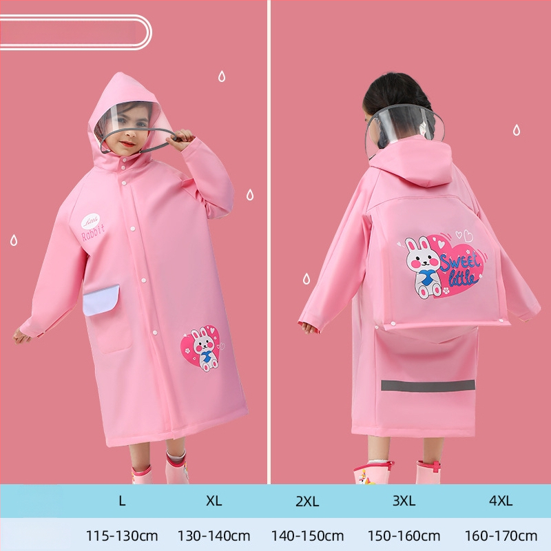 Detský dažďový pončó z EVA materiálu, cartoon štýl, viacúčelové dažďové pončo pre deti, konvenčná hrúbka, bez impregnácie