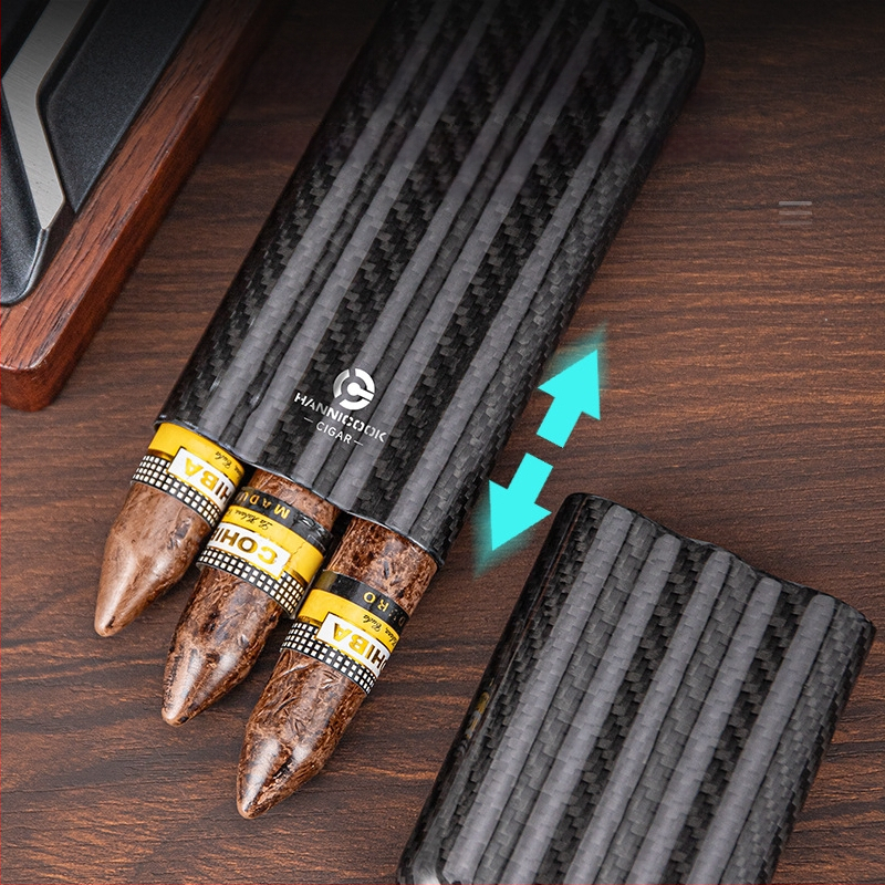 HANNICOOK oglekļa šķiedras cigāru mitrināšanas caurule – viegla, retro ceļojumu stila, pielāgojama