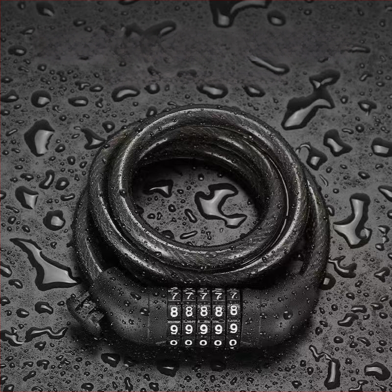 Zámok na bicykel s heslom a oceľovým káblom, prenosný anti‑krádežný zámok pre horské bicykle