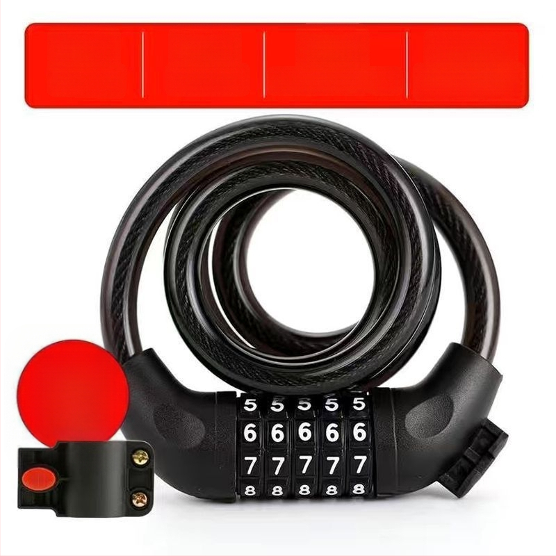 Zámok na bicykel s heslom a oceľovým káblom, prenosný anti‑krádežný zámok pre horské bicykle