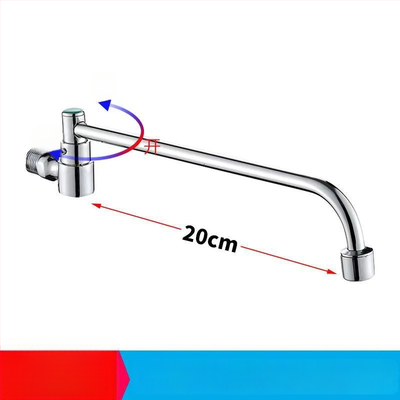 Nerezový kuchynský drezový kohút s inštaláciou do steny, otočný, len studená voda, keramický diskový ventil, brúsený povrch