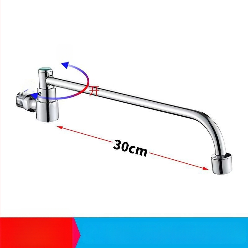 Nerezový kuchynský drezový kohút s inštaláciou do steny, otočný, len studená voda, keramický diskový ventil, brúsený povrch