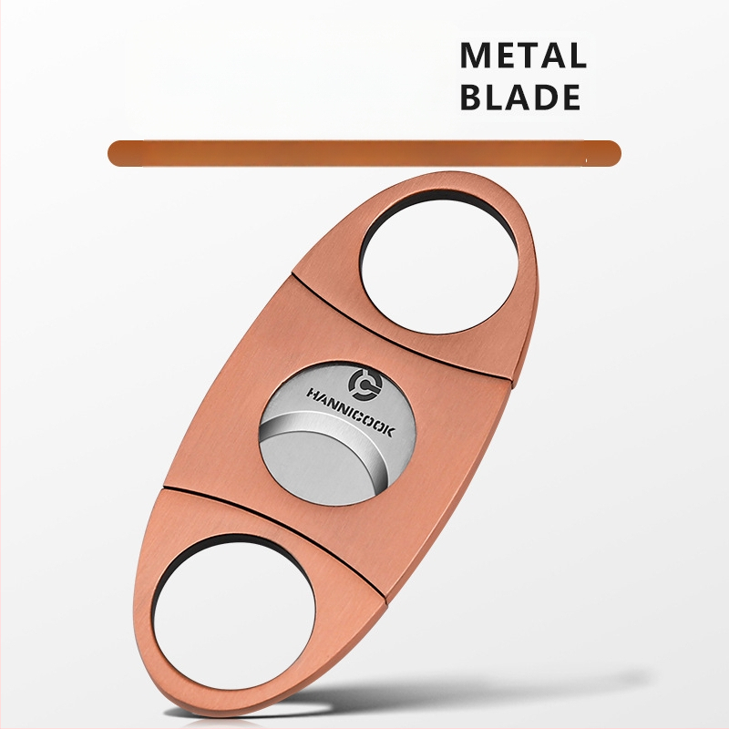 HANNICOOK Dvojstranné nožnice na cigare, nerezová oceľ, povrch drôtovým ťahom, ručné ovládanie
