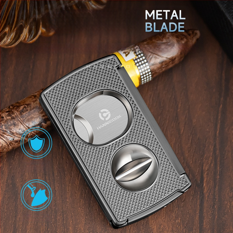 HANNICOOK viacúčelový rezník na cigarety, zliatina zinku, 3 v 1 ploché čepele a nôž tvaru V, povrchová úprava: striekanie alebo elektroplatovanie