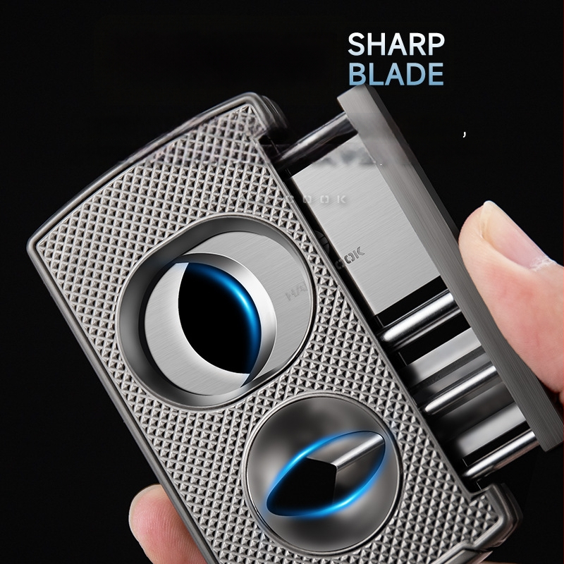 HANNICOOK viacúčelový rezník na cigarety, zliatina zinku, 3 v 1 ploché čepele a nôž tvaru V, povrchová úprava: striekanie alebo elektroplatovanie