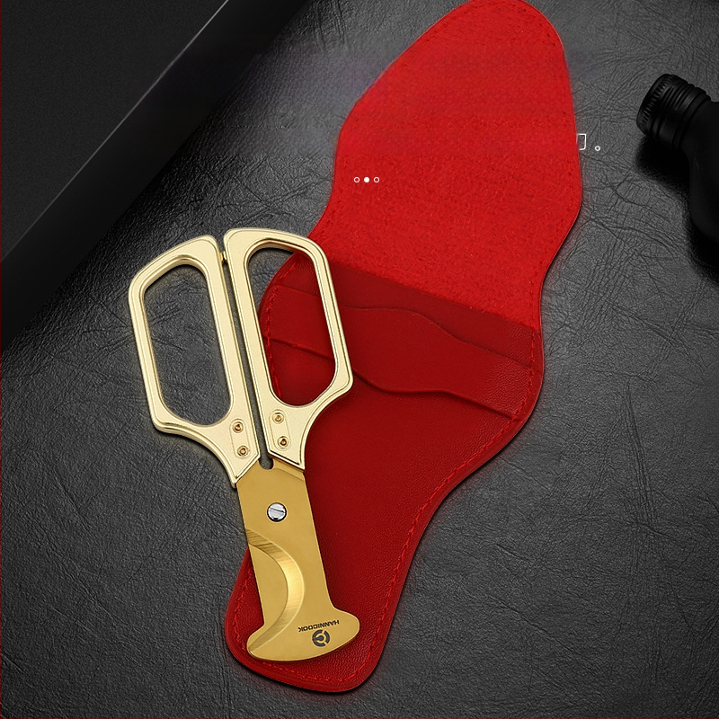 HANNICOOK cigāru šķēres ar cinka sakausējuma rokturi, lāzera apdare, divpusējie asmeņi, pielāgojamas