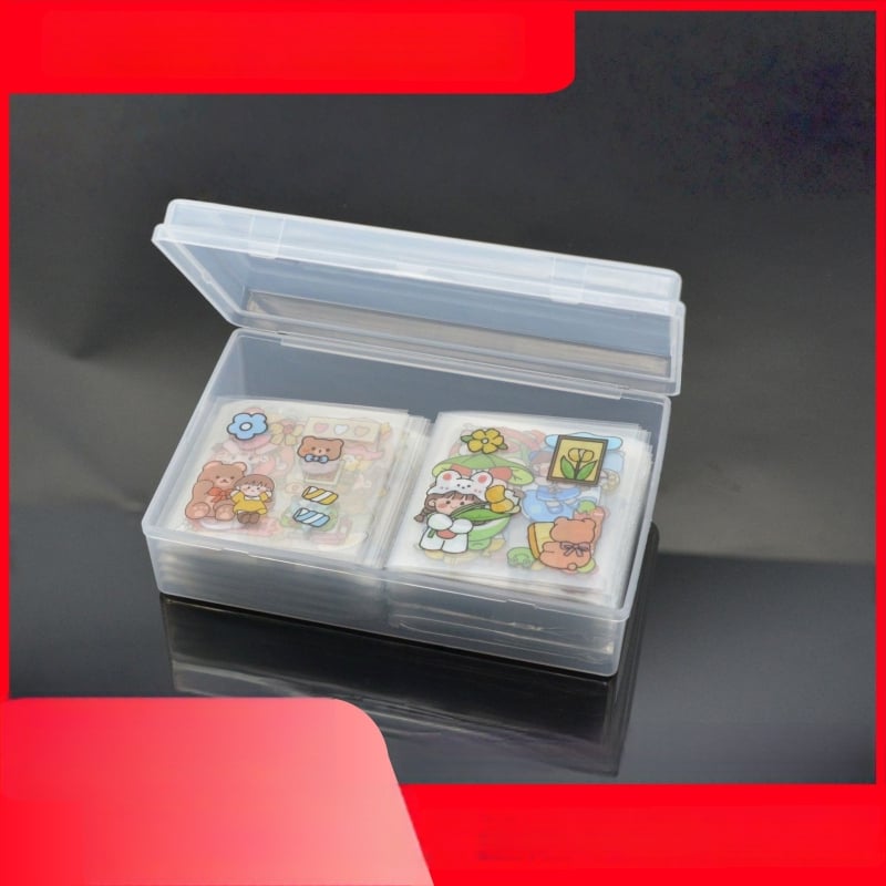 Priehľadná PP plastová krabička s uzáverom na spinky a šijaciu súpravu