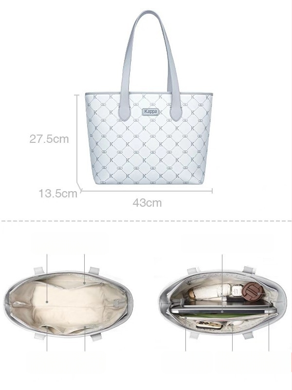 Kappa Tote taška - mestský minimalistický štýl, PU materiál, zapínanie na zips, vnútorná kapsa so zipsom, dvojité popruhy