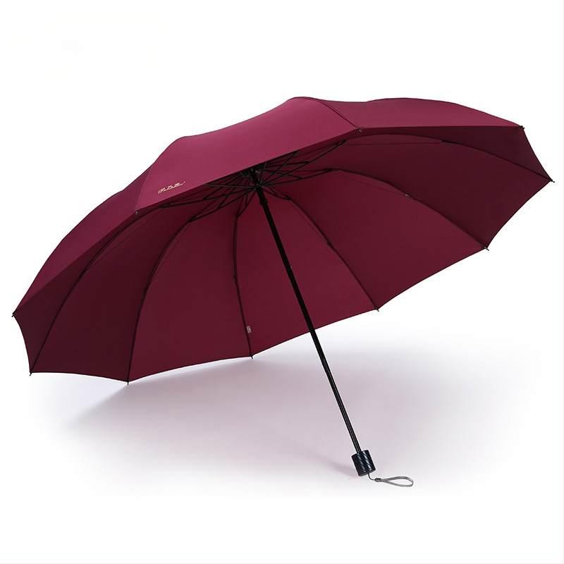 Heaven trojsegmentový reklamný dážďnik s tlačeným logom, 210T látka, oceľové výstuhy (10), plastová rúčka, ručné otváranie