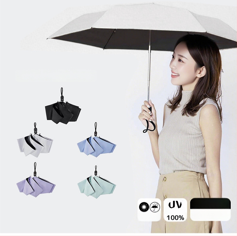 Ultraľahký troj-segmentový dážďník s automatickým zatváraním, UV ochrana UPF50+, rám zliatiny a hliníková tyč, na slnko a dážď