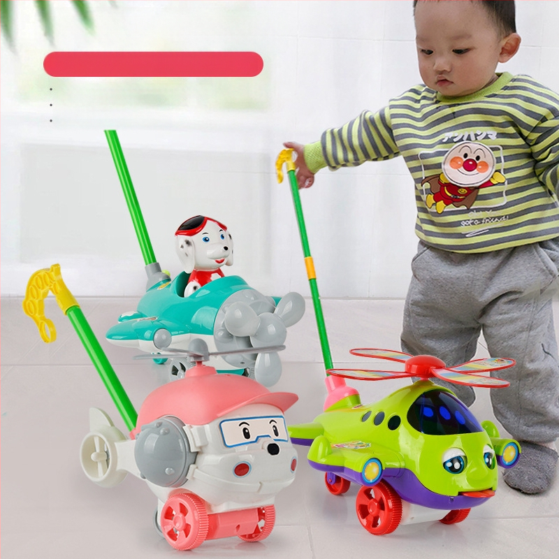 CL Hračkárska na tlačenie pre deti 0–3 rokov, kreslená kačka so zvukom – z plastu, rozvíja plazenie, uchopenie, zmysly a koordináciu ruka-oko