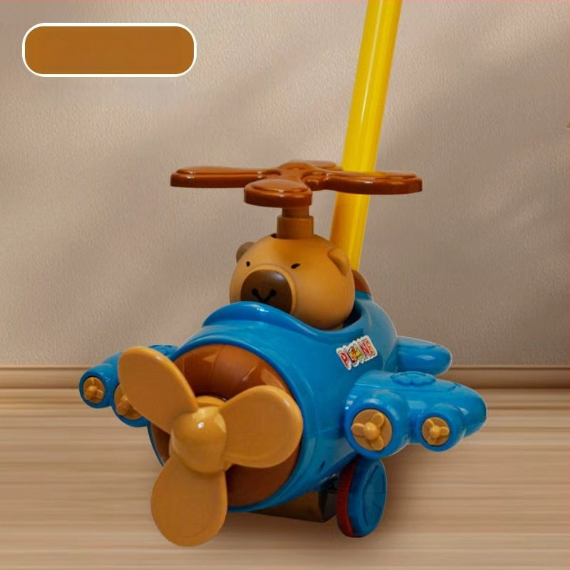 CL Hračkárska na tlačenie pre deti 0–3 rokov, kreslená kačka so zvukom – z plastu, rozvíja plazenie, uchopenie, zmysly a koordináciu ruka-oko